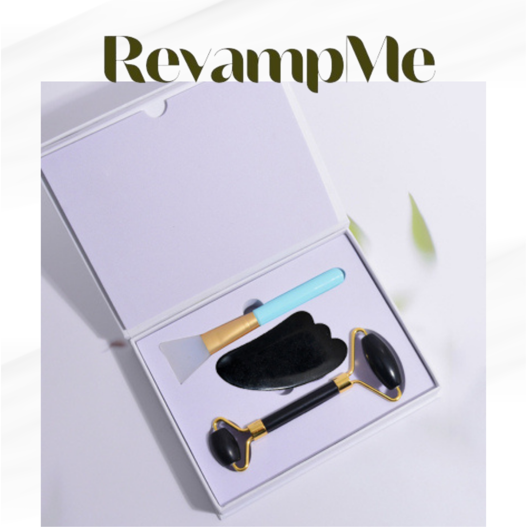 Premium Jade Roller and Gua Sha Set(Black)