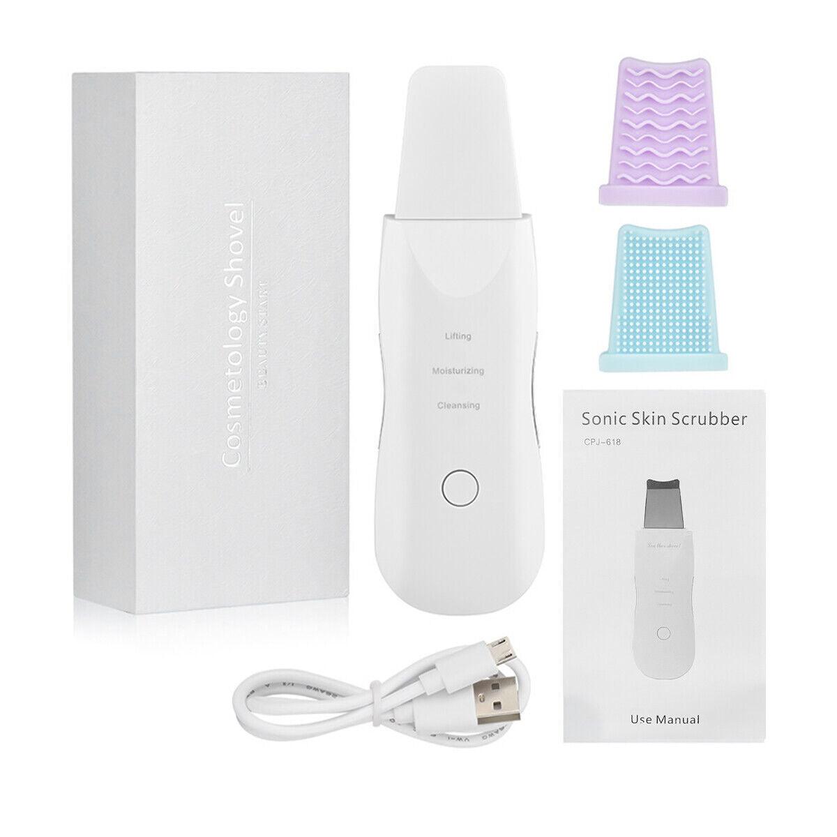 UltraGlow: 4-in-1 Ultrasonic Skin Scrubber & Pore Cleansing Beauty Tool